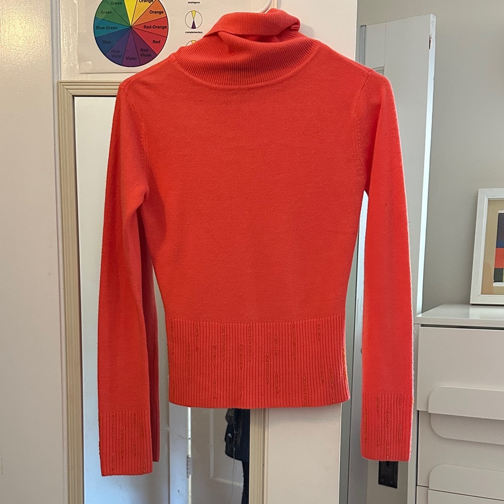 BCBGMaxAzria Vibrant Orange Turtleneck Sweater